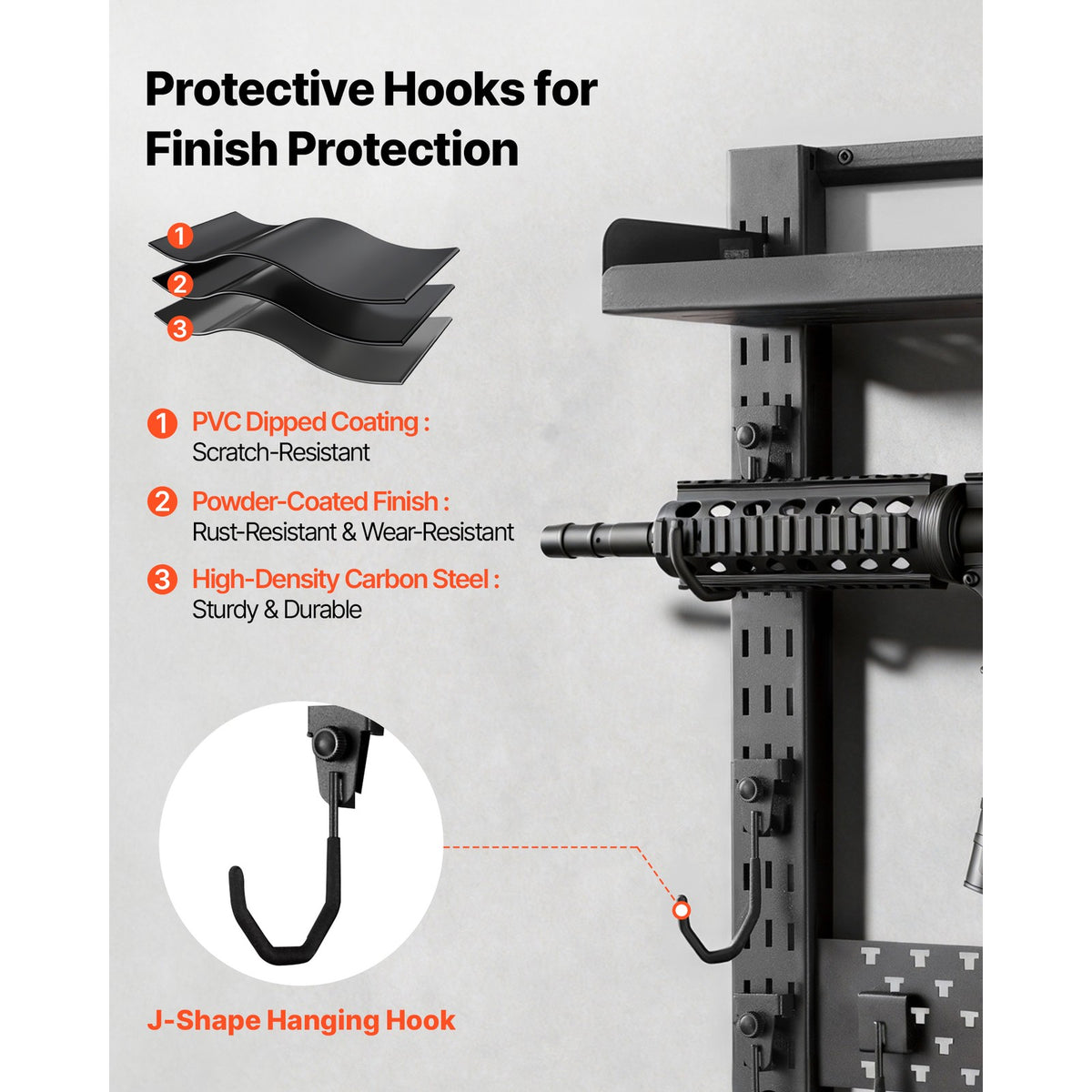 Wall Mount Gun Rack for Rifles and Shotguns – 5 Long Firearms Storage Organizer