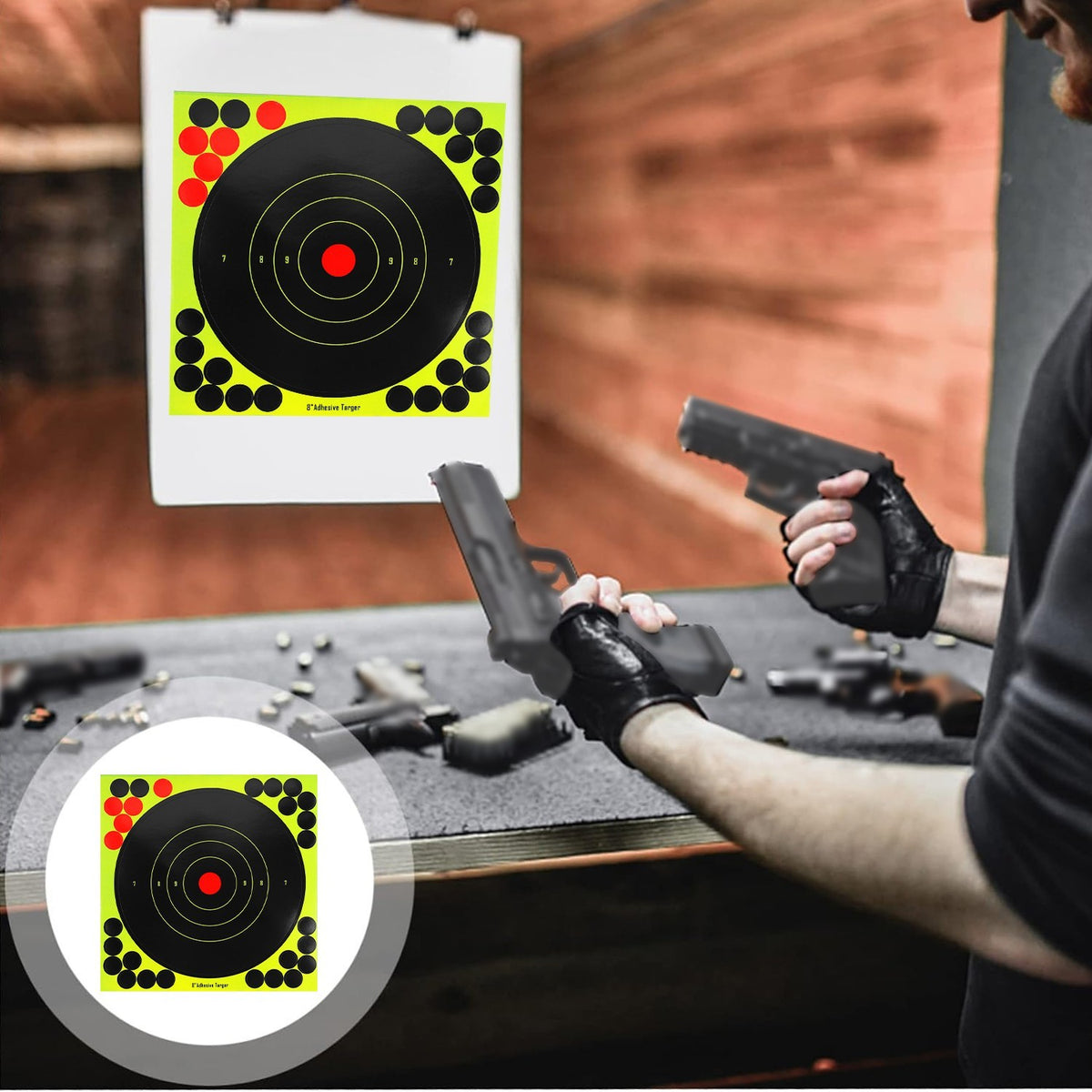 Reactive Shooting Targets Paper for Rifle and Gun Practice, 50 or 100 Pack