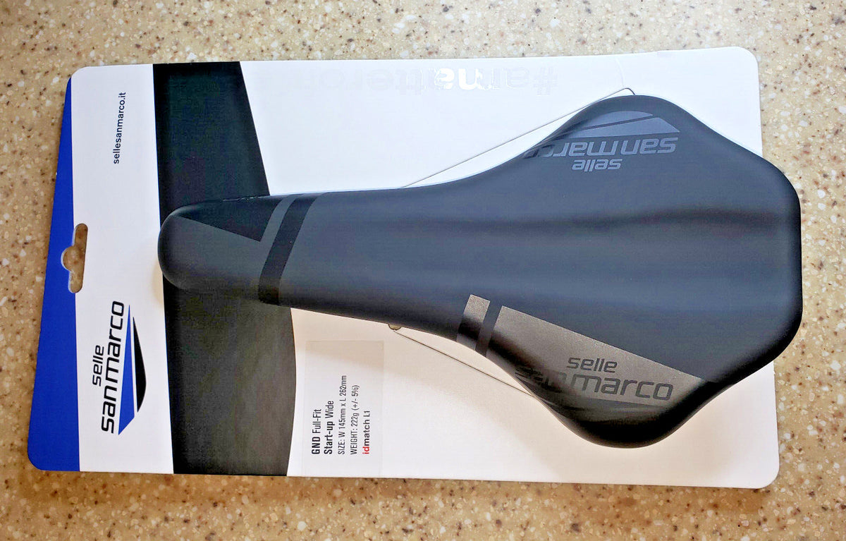Wide Bicycle Saddle Black - Full Fit GND Model, 262mm x 145mm, 222g