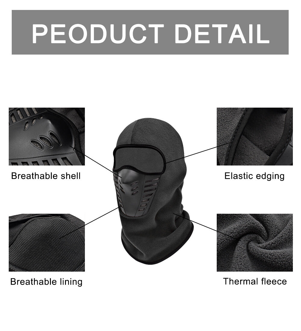 Winter Ski Balaclava Face Mask Windproof Fleece Headgear for Outdoor Sports
