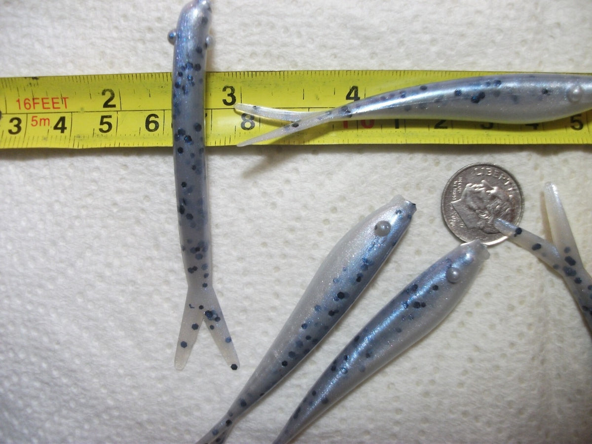 Artificial Soft Plastic Minnows for Bass and Walleye Fishing - 3" Monkey Shiner