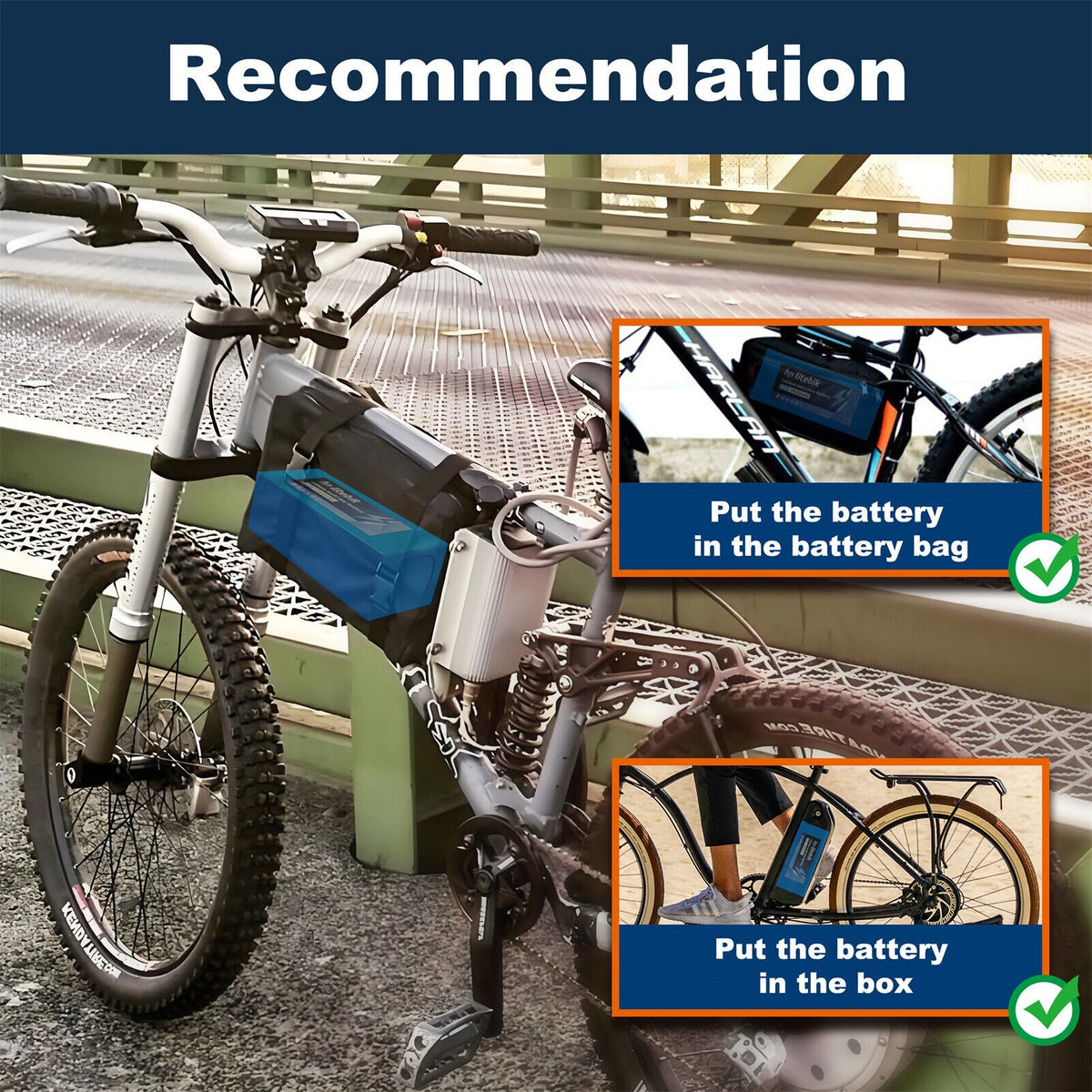 48V Lithium E-Bike Battery with 30A BMS for Electric Bicycle Scooter 1500W