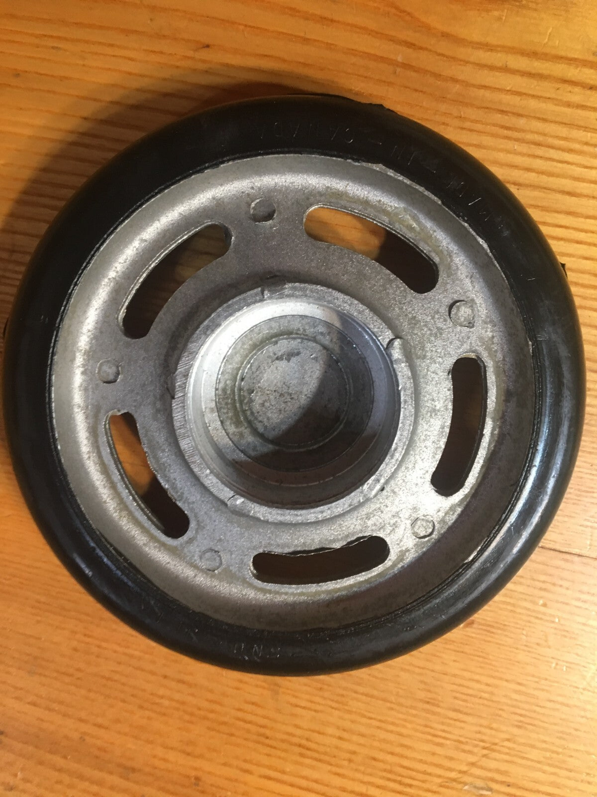 Vintage 6-Inch Sno Jet Idler Bogie Wheel with Rubber Tire for Classic Jets