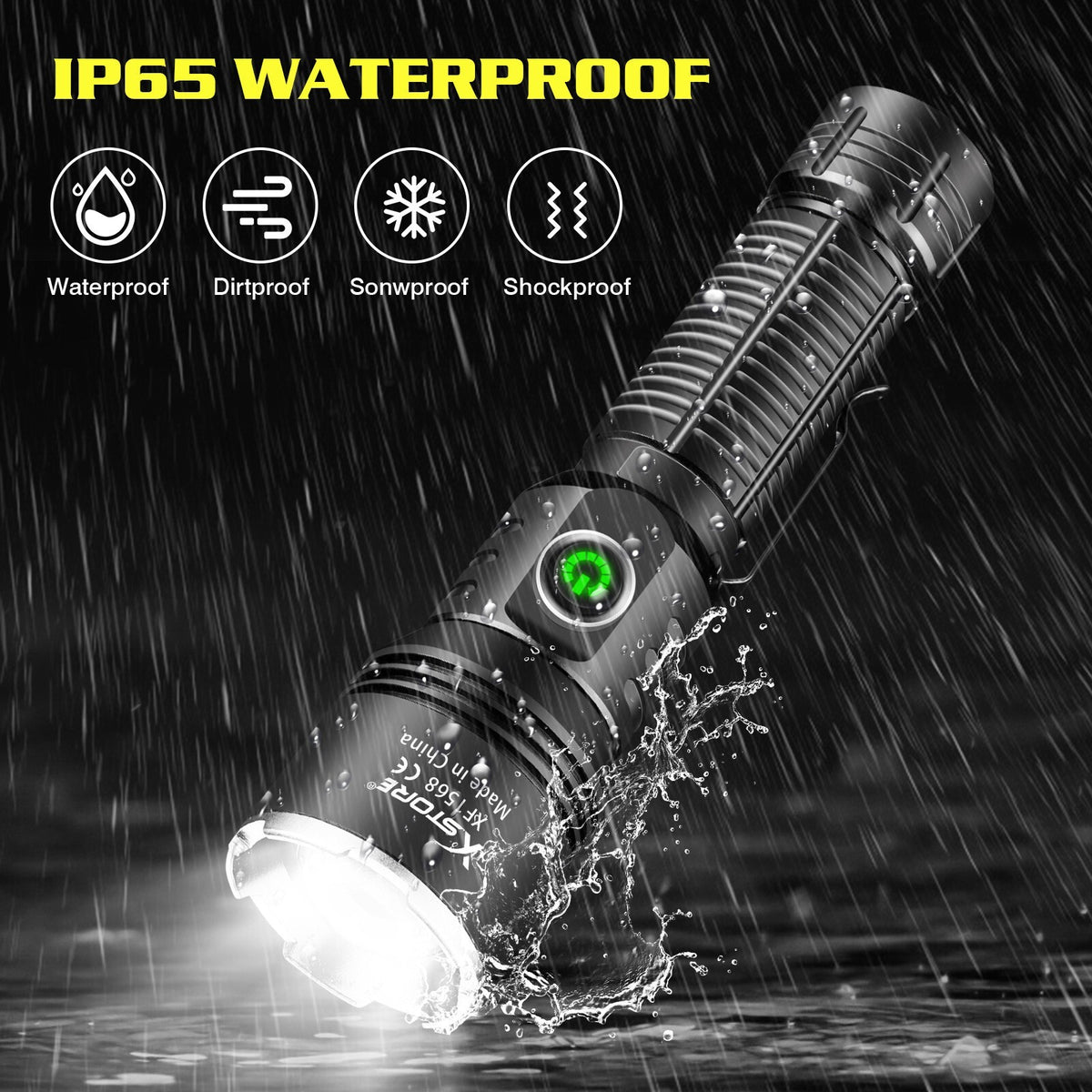 Rechargeable 15W LED Tactical Flashlight with Adjustable Focus Waterproof Work Light