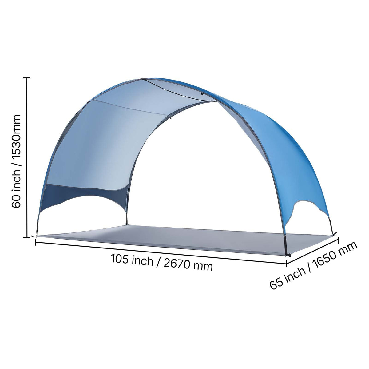 Portable Beach Tent Sun Shelter with UPF 50+ Protection for 4 People