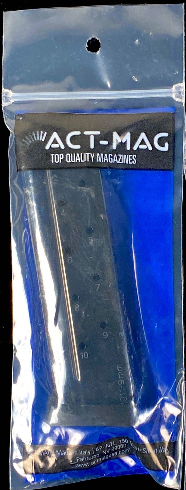 9mm 1911 A1 Magazine Pack - 10-Round Blued Steel Magazines for Full-Size Pistols
