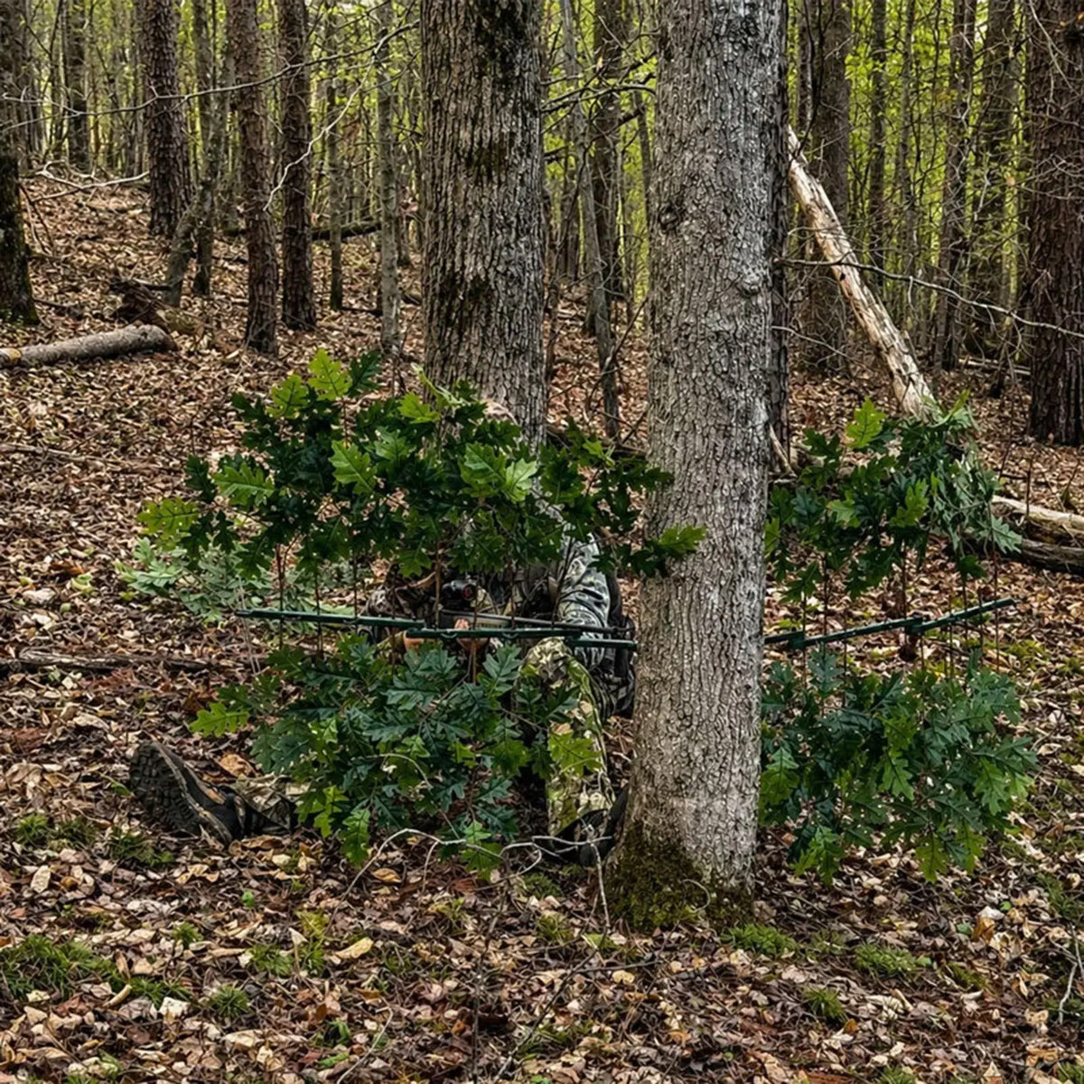 Camouflage Branch Stand Set for Hunting Tree Concealment - Weatherproof Metal