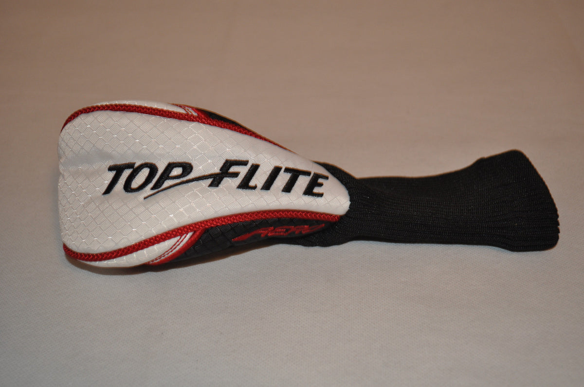 Golf Head Cover for Hybrid Clubs - White Red Protective Cover