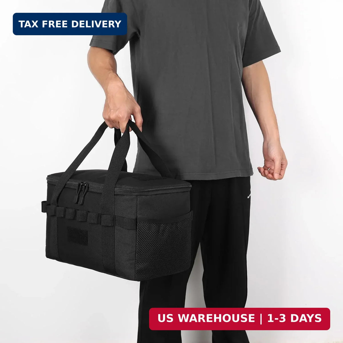 14L Tactical Camping Storage Bag with Organizer & Waterproof Bottom