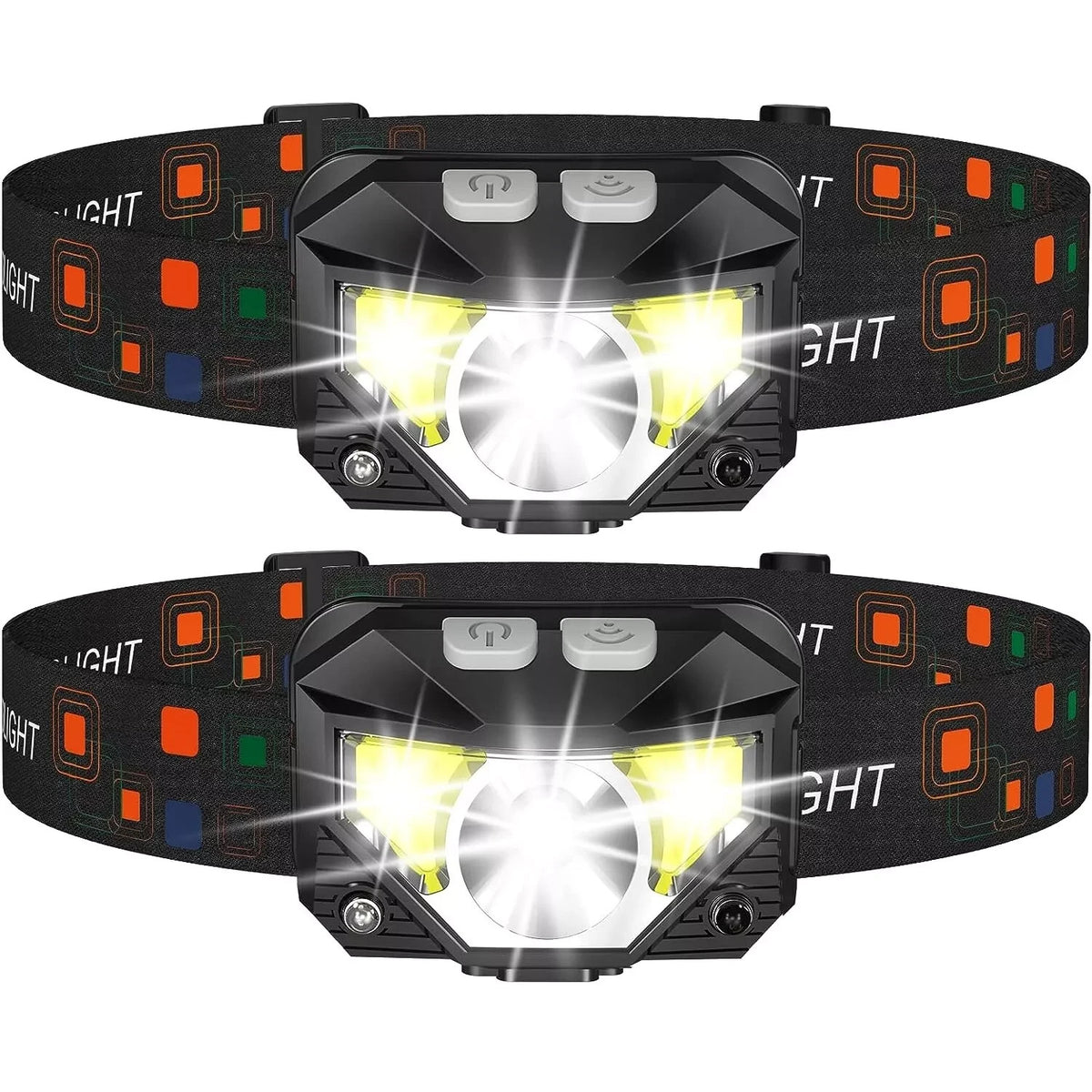 Rechargeable LED Headlamp 1200 Lumens Waterproof Outdoor Camping Hiking Light - 8 Modes