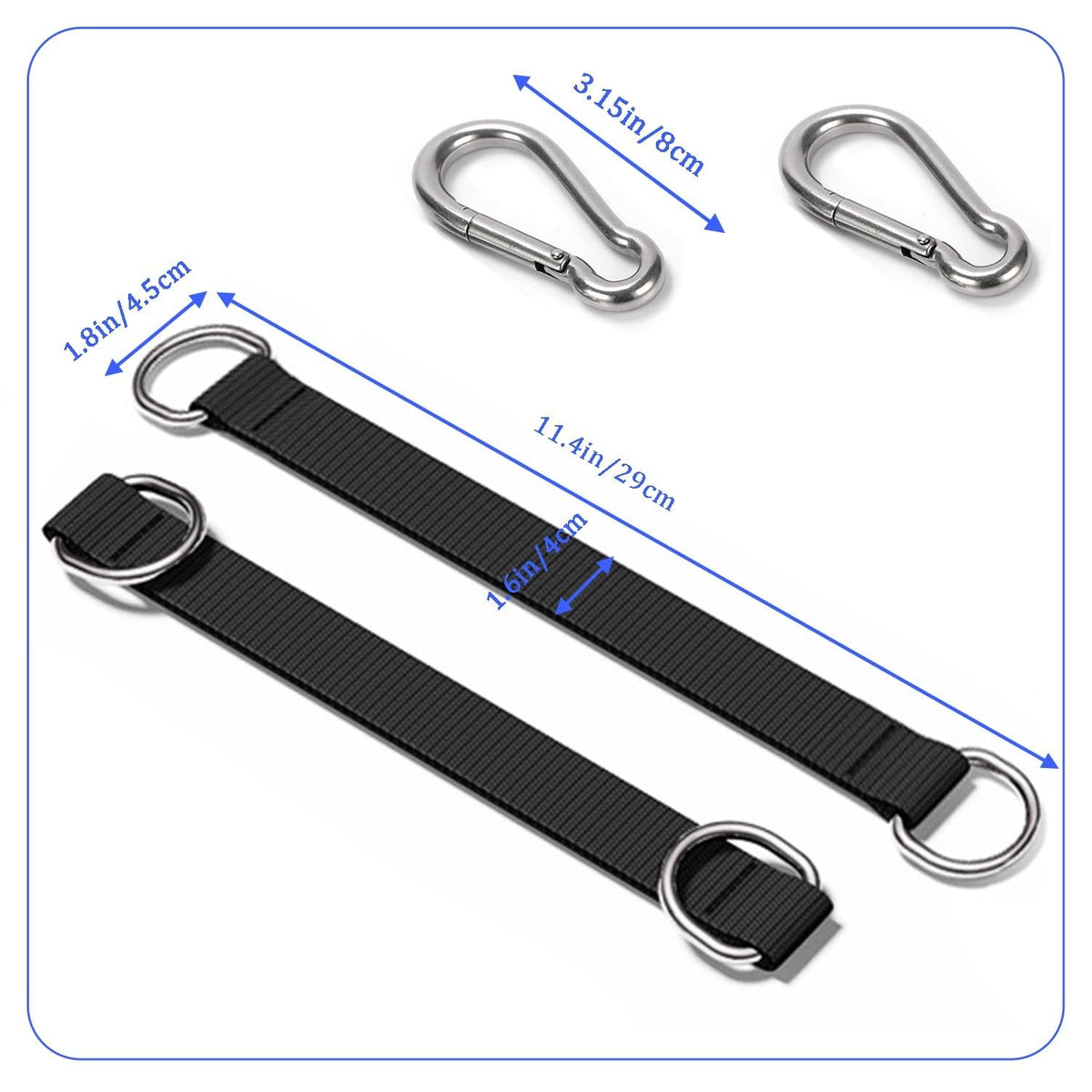 Favuit Fitness Pulley Cable Attachments – Tricep Extension Straps (2 Nylon Straps + 2 Steel Buckles) 220 lbs