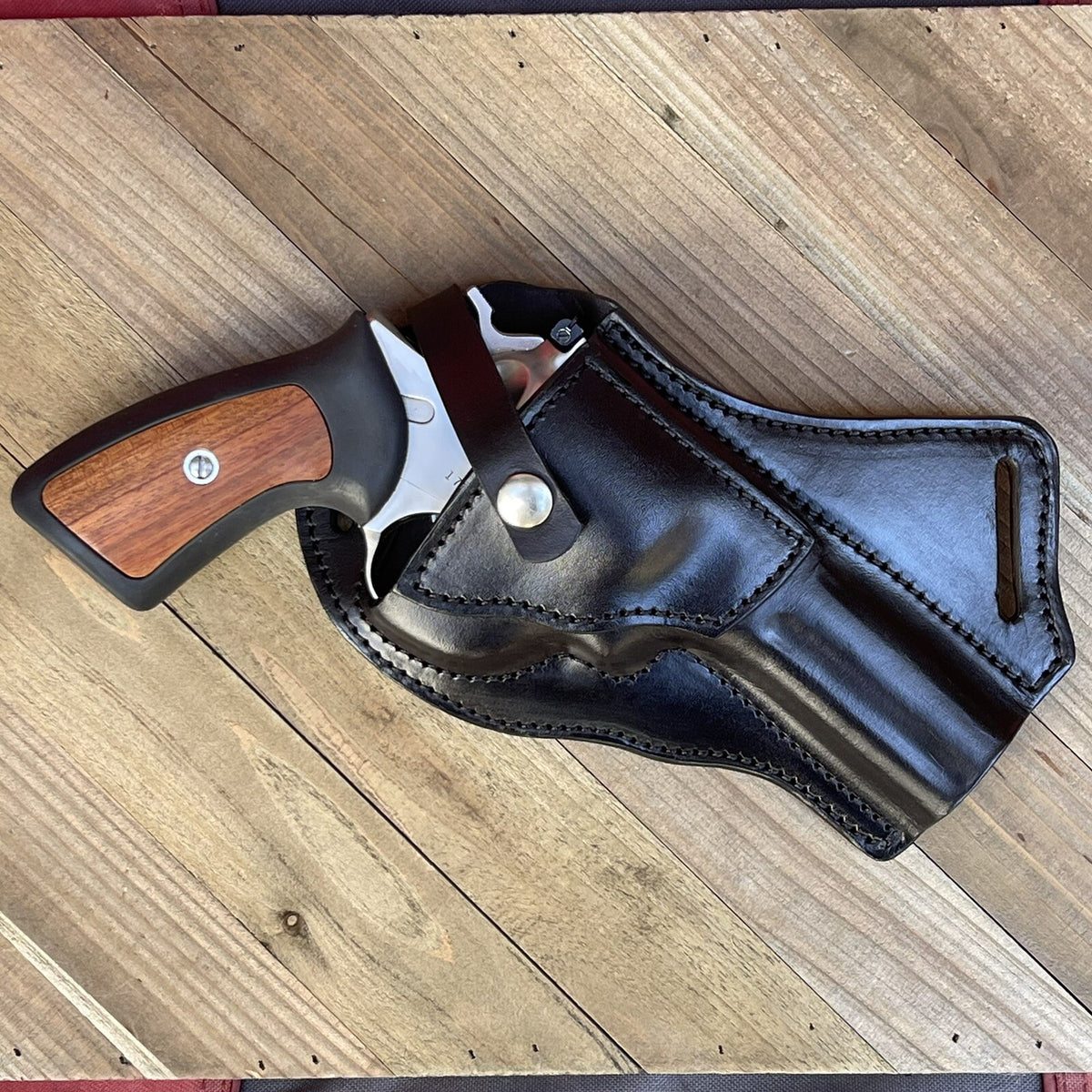Cross Draw Holster for Smith & Wesson L Frame Revolvers - Handcrafted Leather