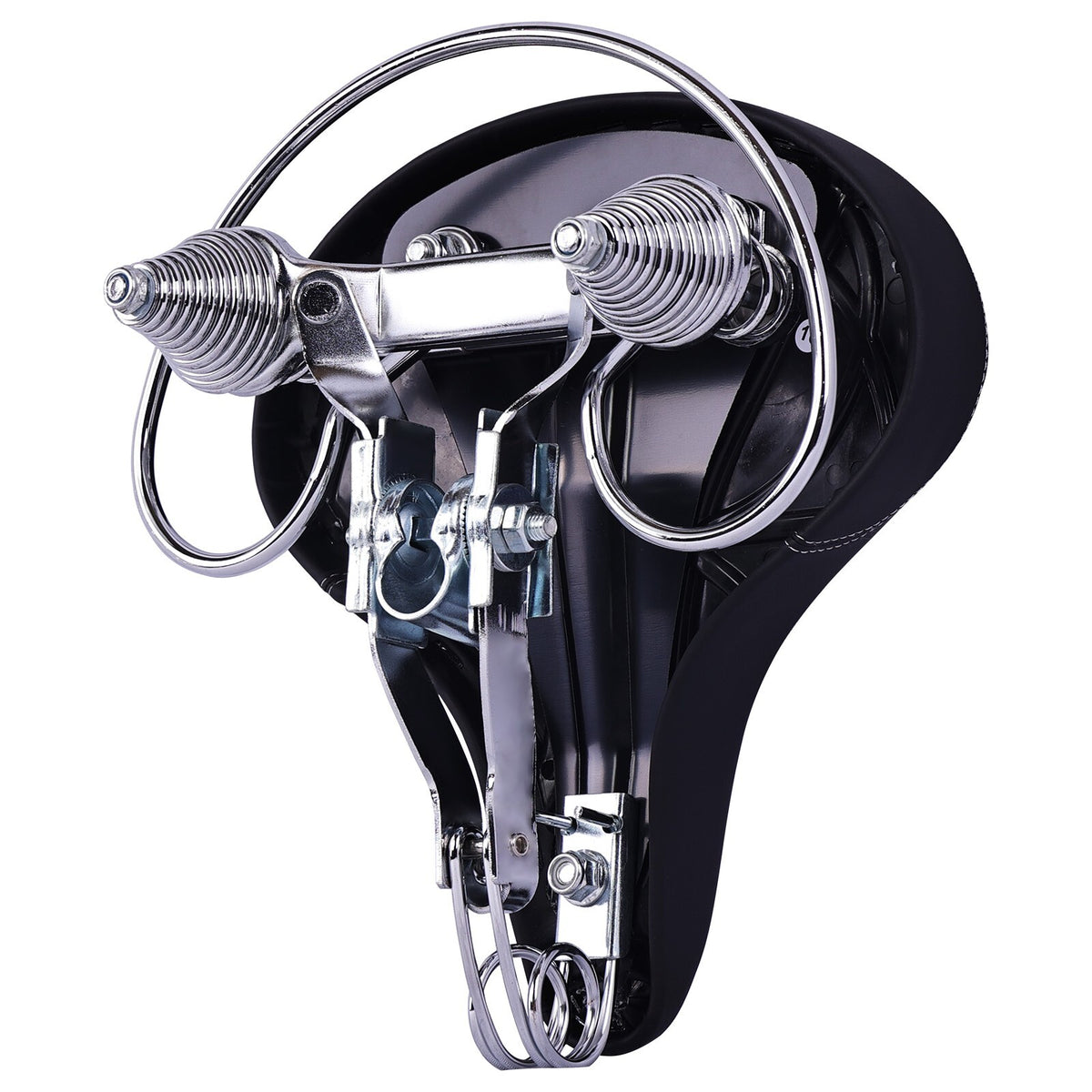 Comfortable Double Springer Bicycle Saddle with Gyro Spring - Wide Shock Absorbing Bike Seat