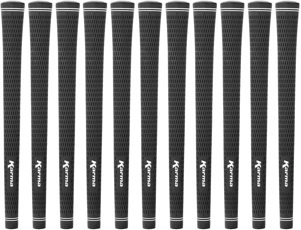 Karma Velour Black Golf Grips Standard Size 51g Round & Ribbed Core