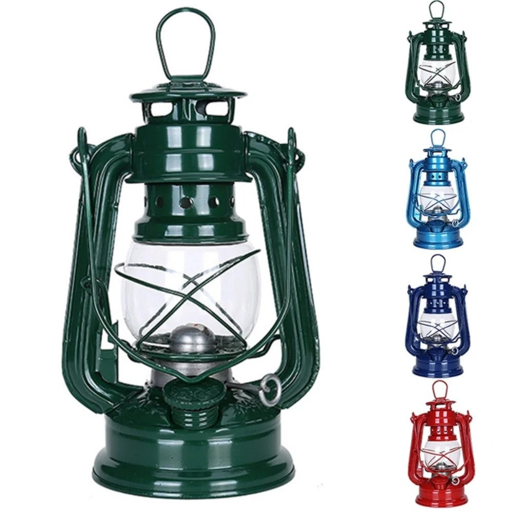 Vintage Camping Lantern Oil Lamp - Portable Outdoor Bronze Light 19cm