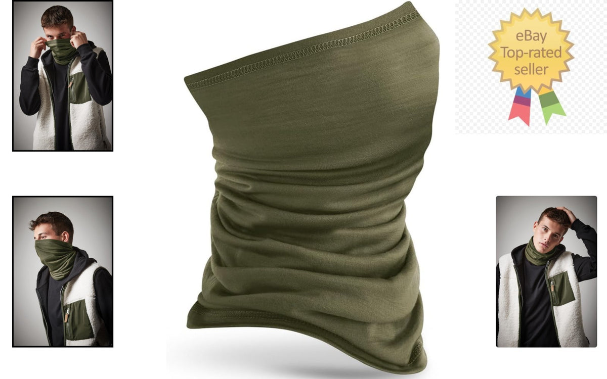 Lightweight Merino Wool Neck Warmer for Skiing Hiking Quick-Dry