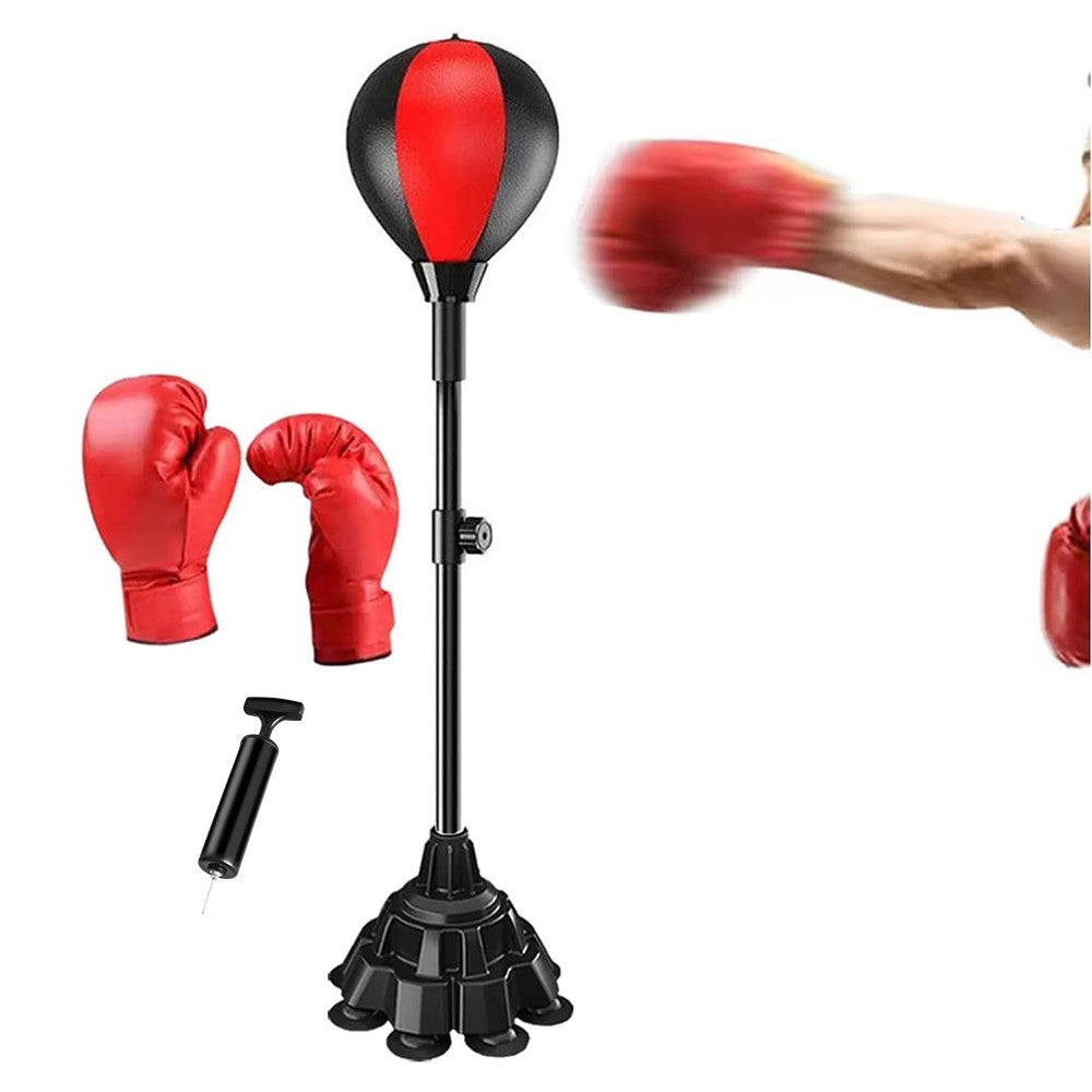 Height Adjustable Reflex Speed Bag for Boxing Training - Freestanding Punching Bag