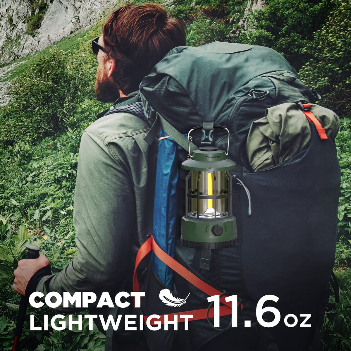 LED Camping Lantern with Stepless Dimming USB Rechargeable 250 Lumens
