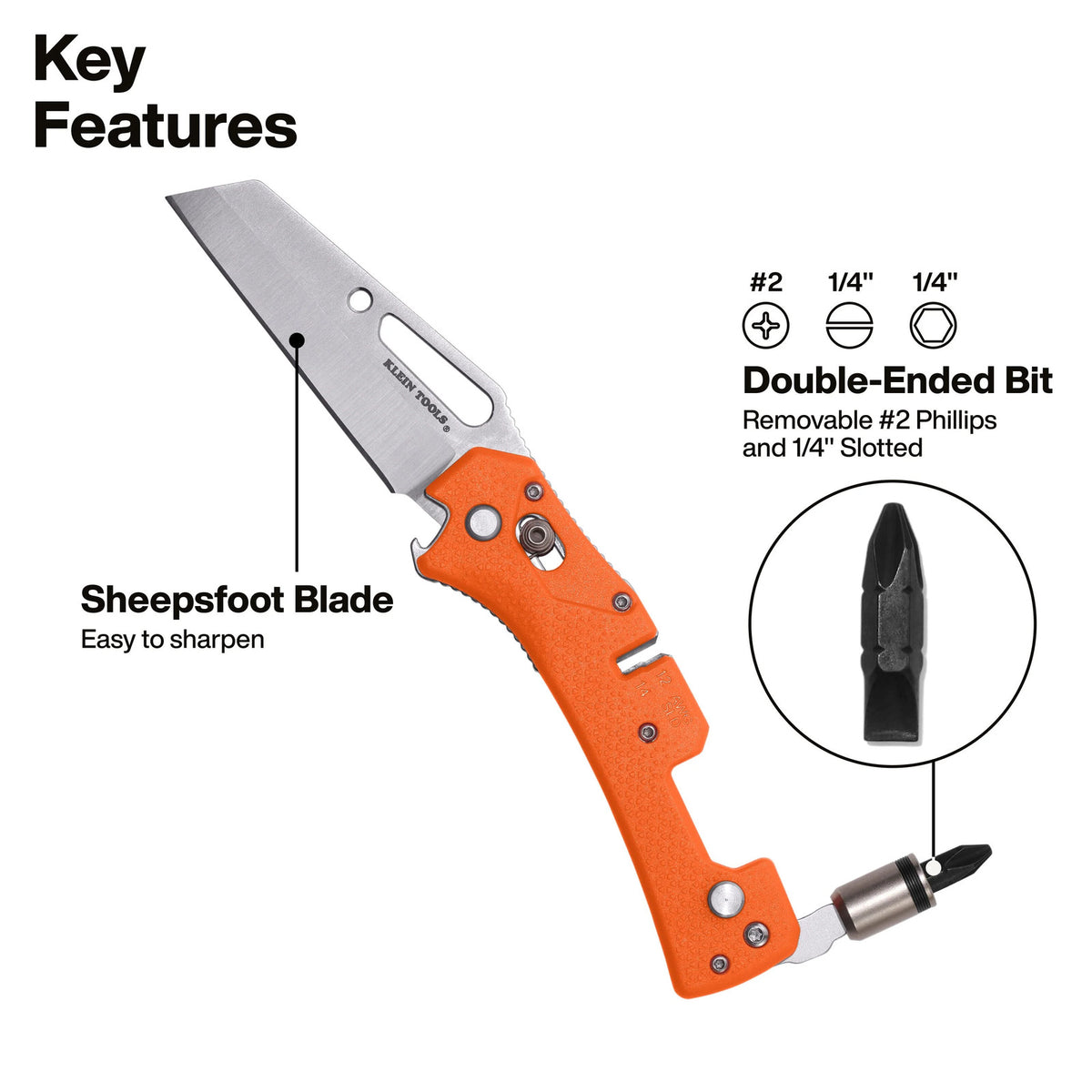 Electrician's Pocket Knife with Driver & Wire Stripping Tool