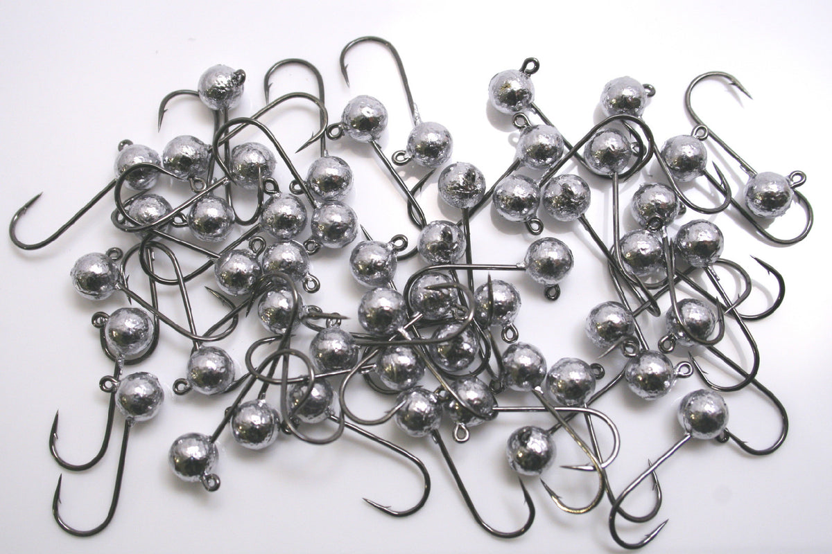 50 Pk 1/64 oz Steelhead Salmon Fishing Jigs with #10 Mustad Black Nickel Hooks