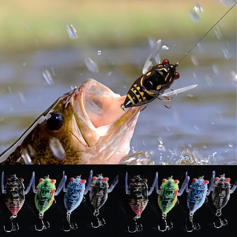 8pcs Crankbait Fishing Lures Cicada Bait Artificial Tackle Set