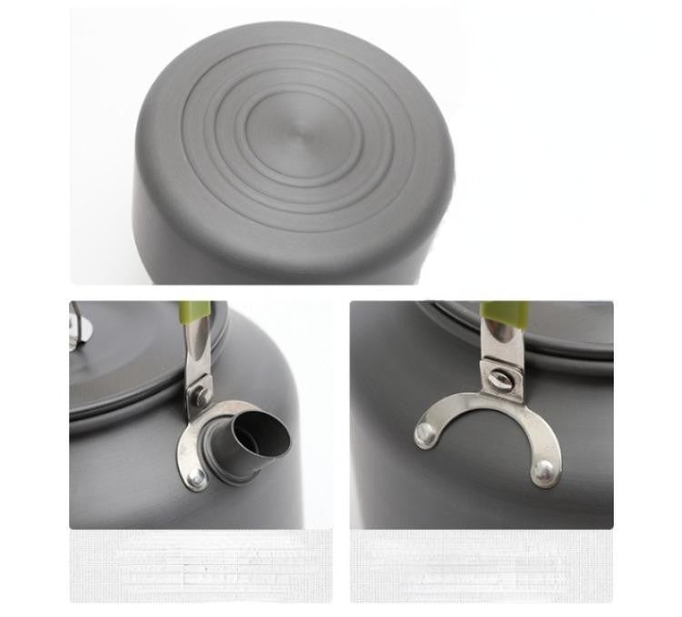 Portable Aluminum Camping Kettle 0.8L-2.5L for Hiking, Picnic & Travel