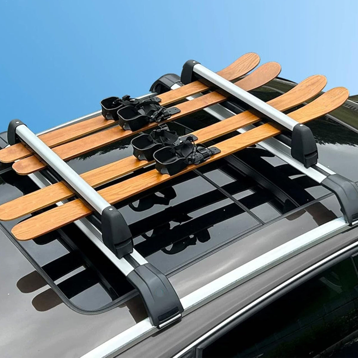 Universal Ski Snowboard Roof Rack Cross Bars with Lock for Car