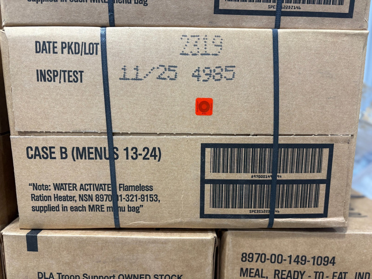 Military MRE Emergency Ready-to-Eat Meals Case - Multiple Menu Options