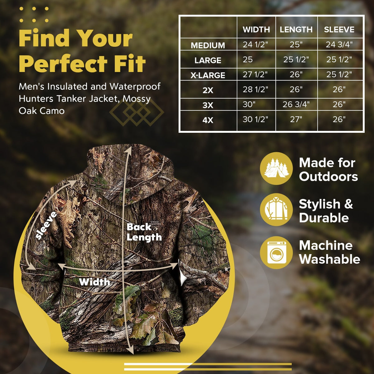 Insulated Waterproof Camouflage Hunting Jacket with Multiple Pockets