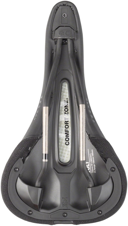 Mountain Bicycle Saddle with Titanium Rails, Microfiber Cover - 150mm Wide
