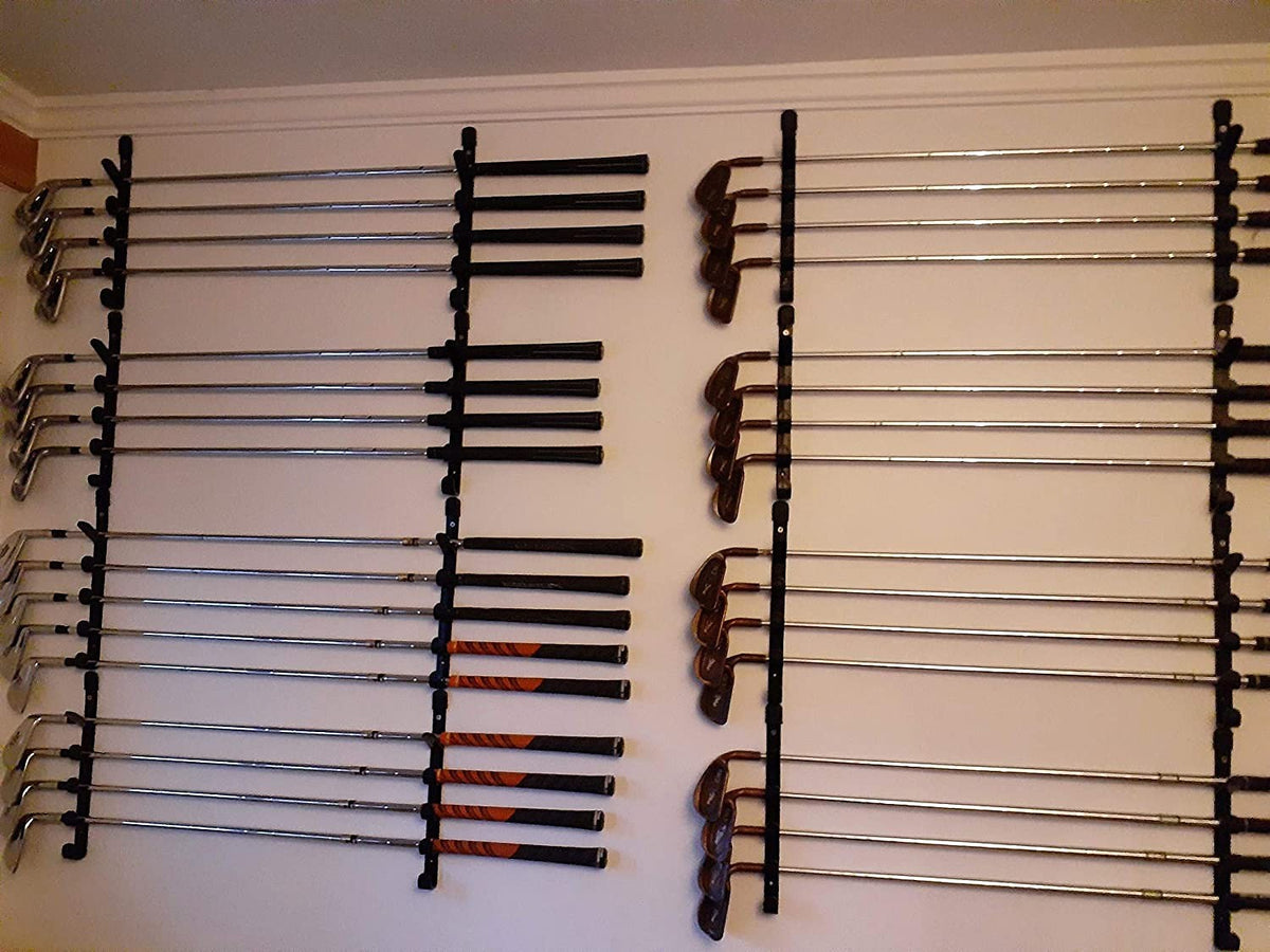 Wall Mount Golf Club Storage Rack Organizer - Holds Up to 10 Clubs
