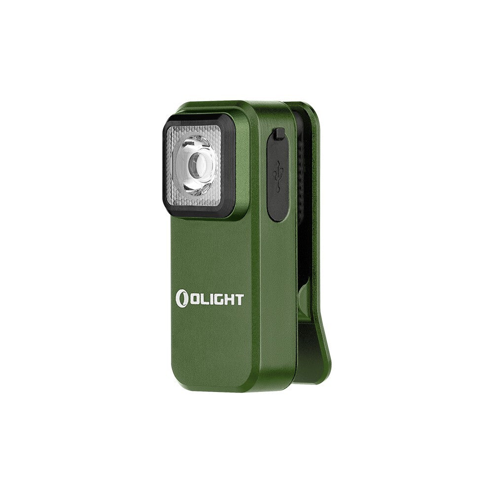 LED Clip-On Flashlight with White and Red Light - 300 Lumens, OD Green