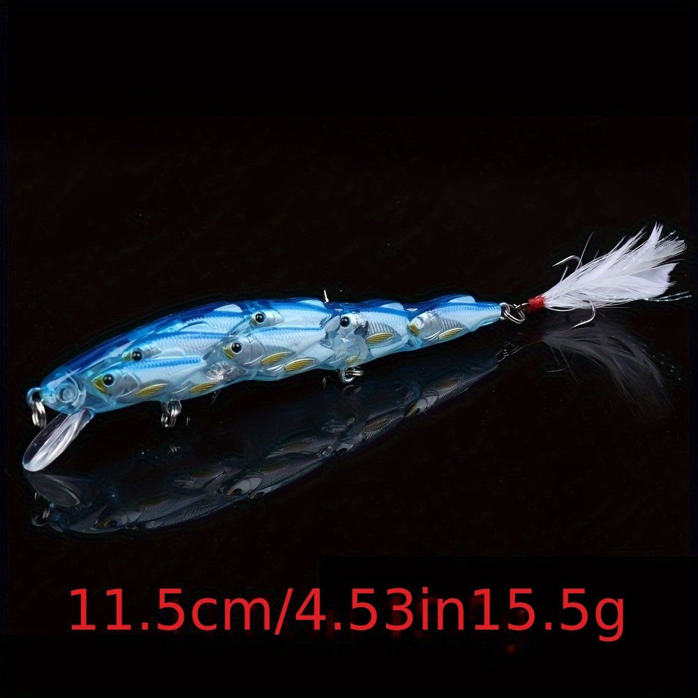 Artificial Fishing Lures Set - Minnow Plume Tail, 11.5cm, 15.5g, 5 Pieces