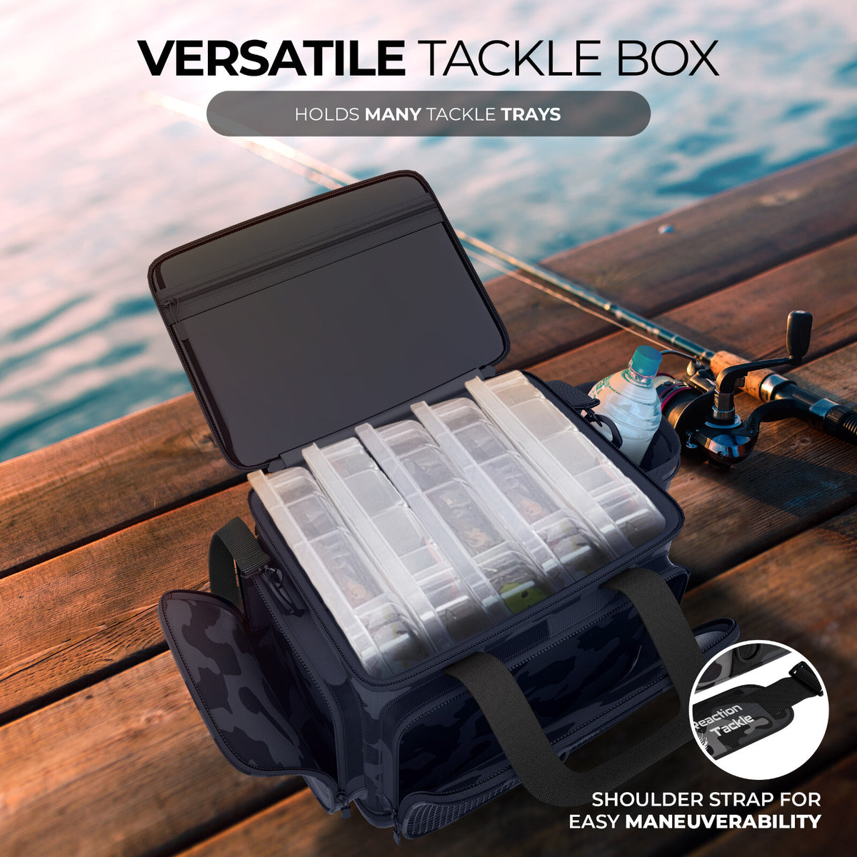 Saltwater Resistant Fishing Tackle Bag with Multiple Storage Compartments