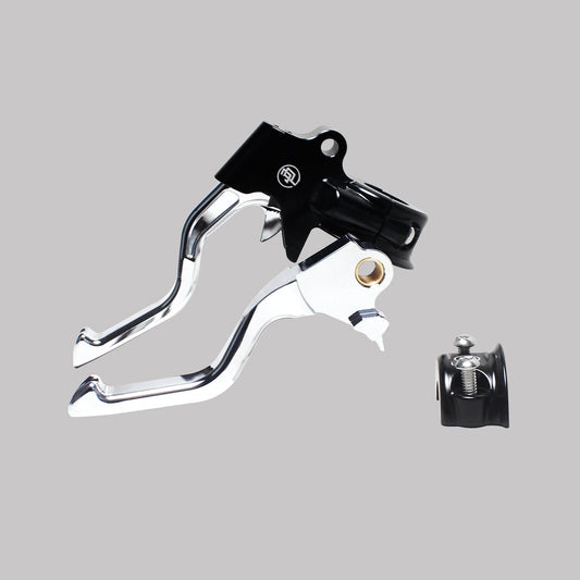 Chrome Clutch Brake Control Levers Kit for Harley Dyna 96-17, Softail, Touring