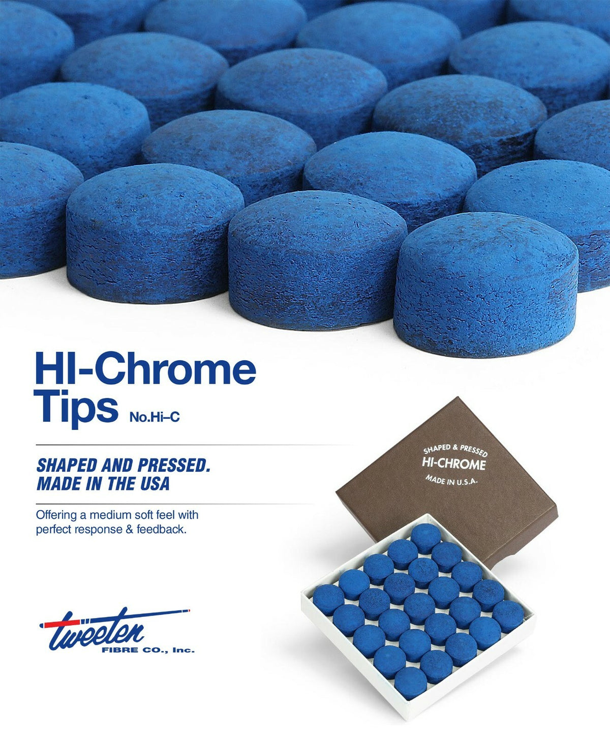 Hi-Chrome Billiard Cue Tips (3-Pack) Medium Soft, Made in USA