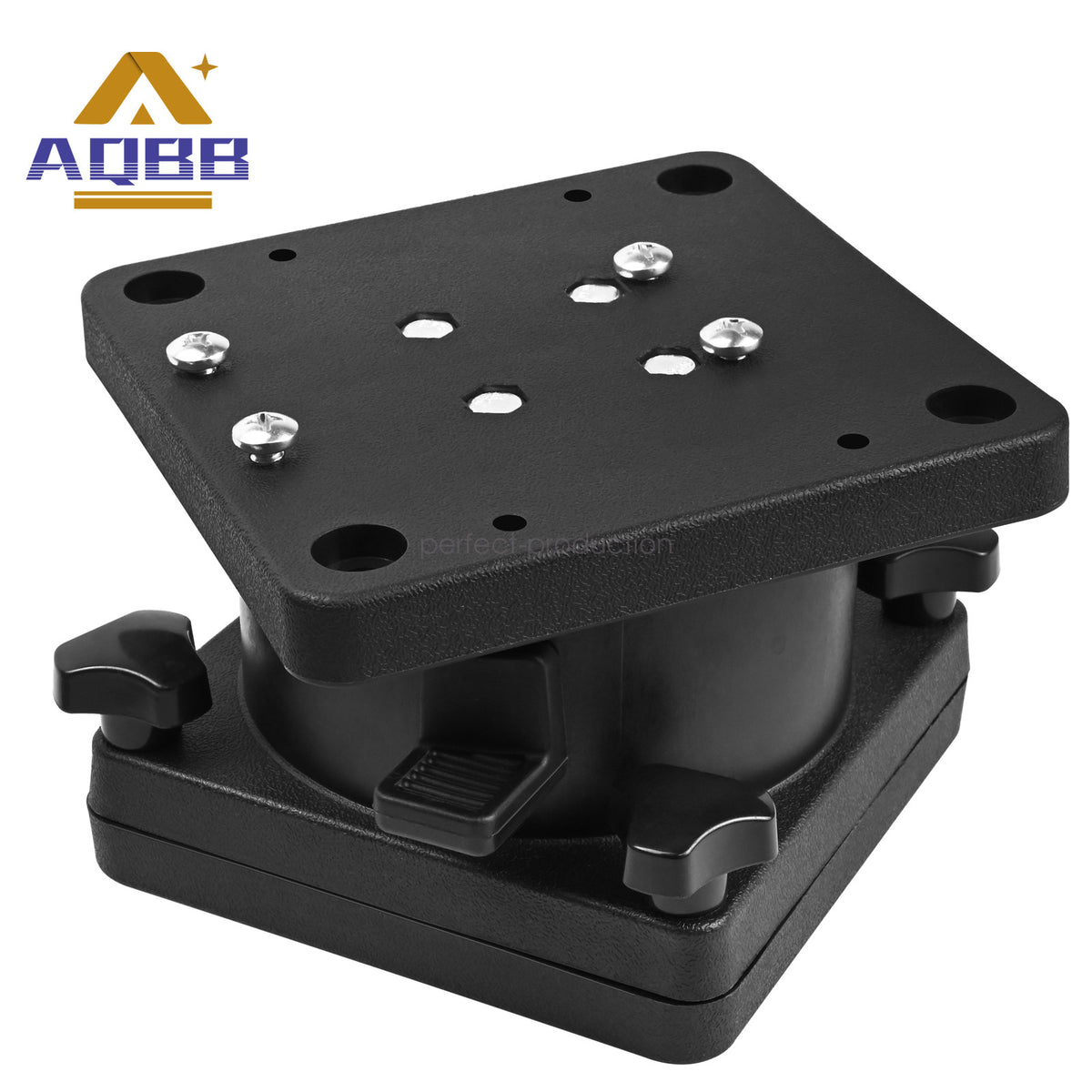 Swivel Pedestal Mount for Downrigger Fishing Equipment - Small Black