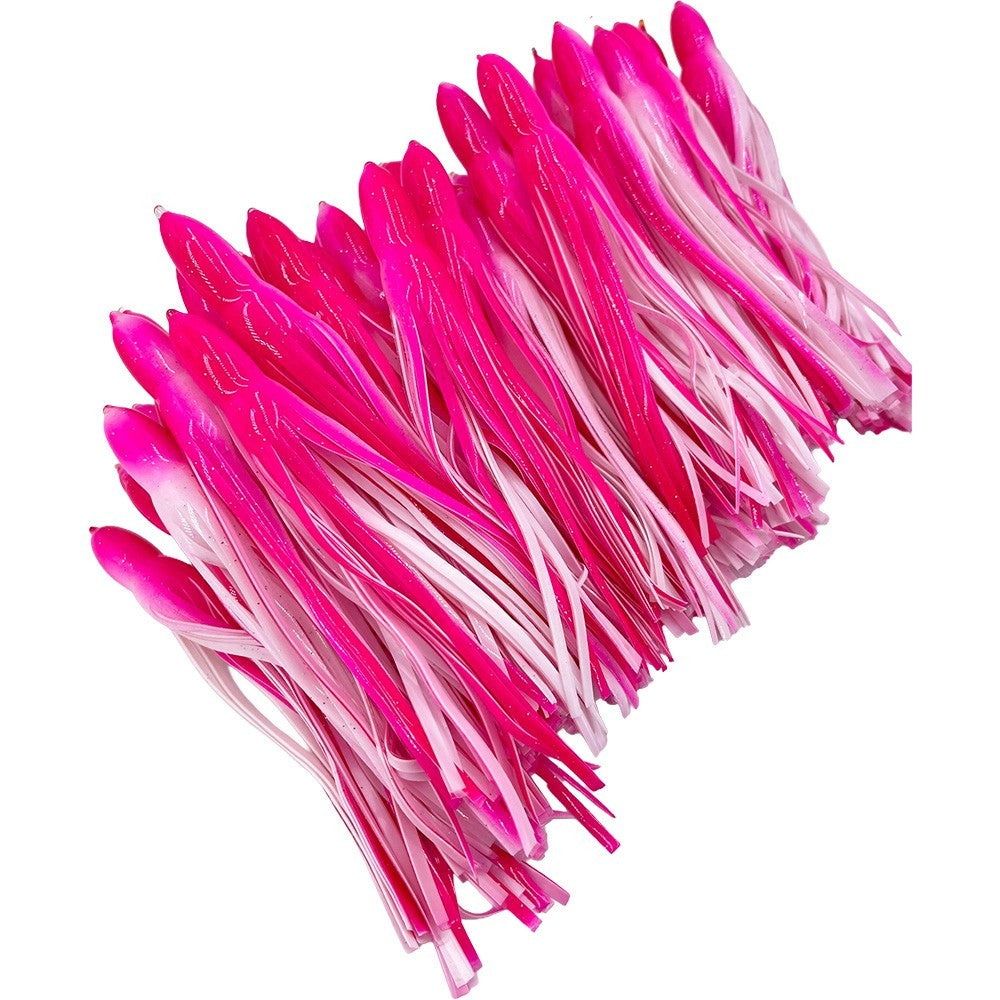 Octopus Saltwater Trolling Skirts 6.5” Pink & White Fish Lure Replacement Pack