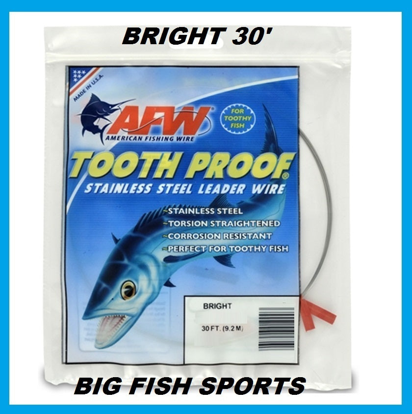 Stainless Steel Fishing Wire Leader 69LB Test, 30 Feet, Bright