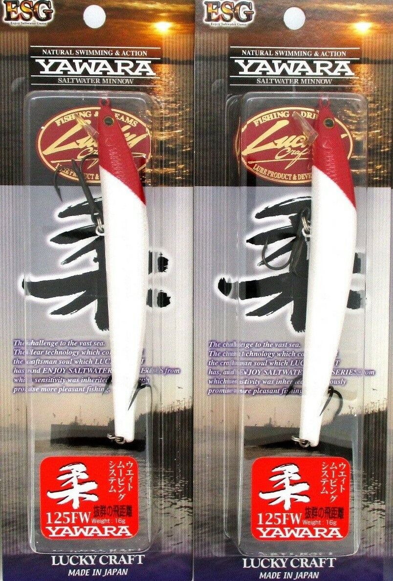 Lucky Craft Floating Jerkbaits - Red Head, 5 Inch Fishing Lures (2 Pack)