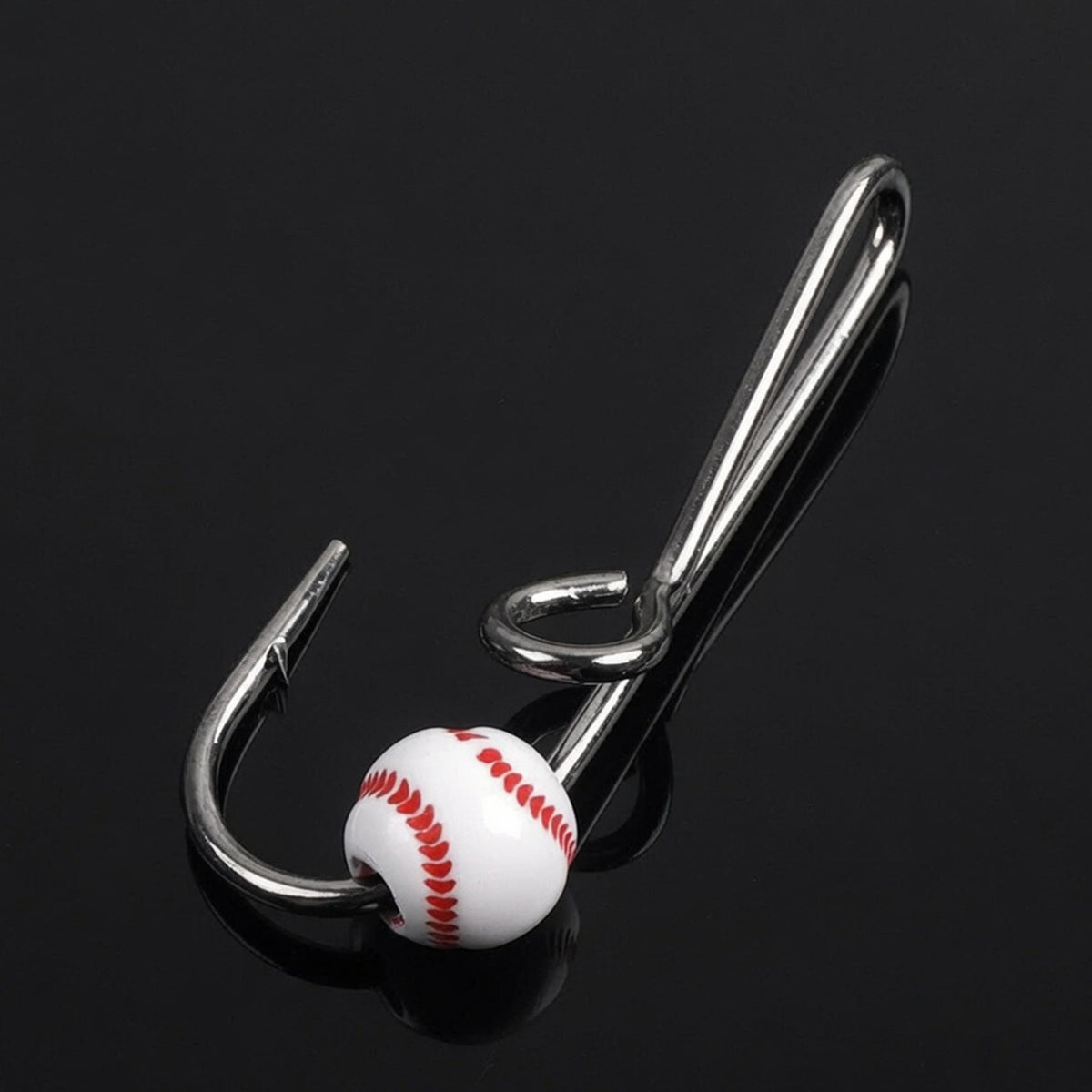 Silver Fish Hook Hat Clip Tie Clip - High Carbon Steel Baseball Accessory