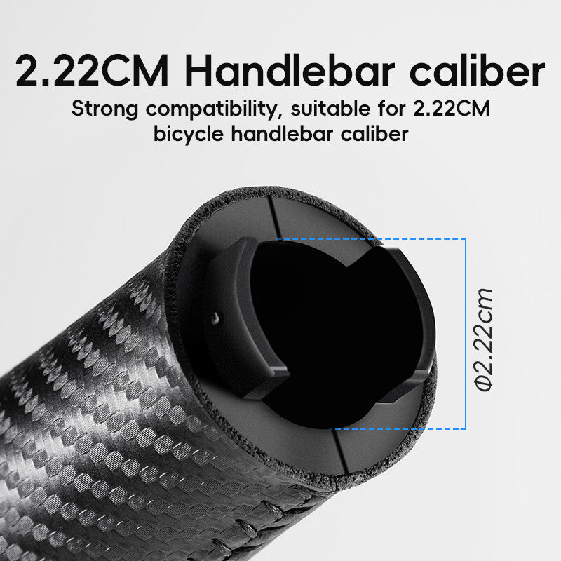 Bike Handlebar Grips Leather Ergonomic Waterproof for Cycling - Black