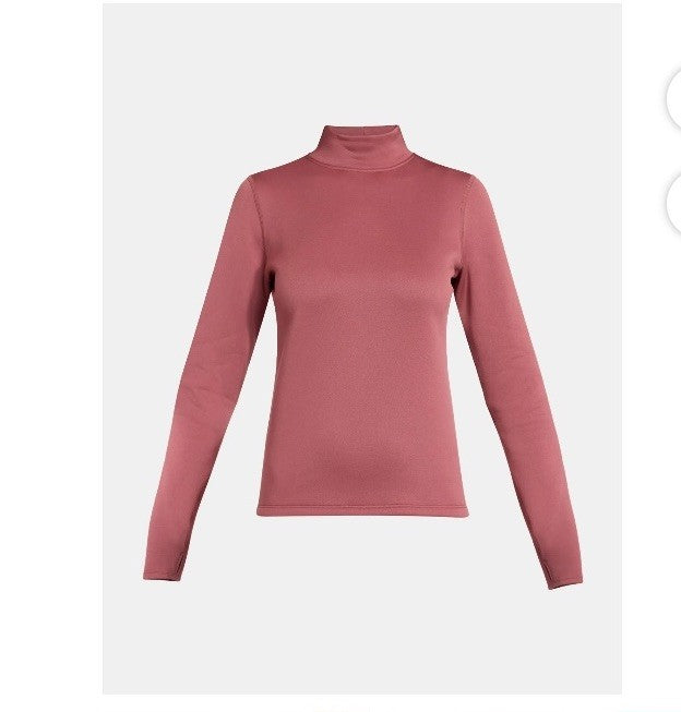 Size L Mock Neck Shirt for Women Base Layer Thermal Top - Wild Ginger