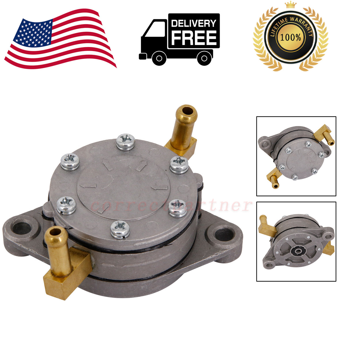 Fuel Pump for 1989-1990 EZGO Marathon 2-Cycle Golf Carts 3PG Engine 24233G1