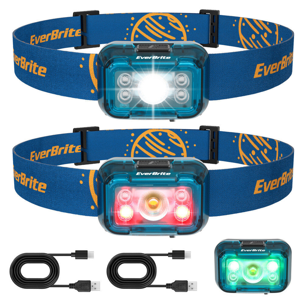 Rechargeable LED Headlamp with 5 Modes, 120° Adjustable Light, USB-C