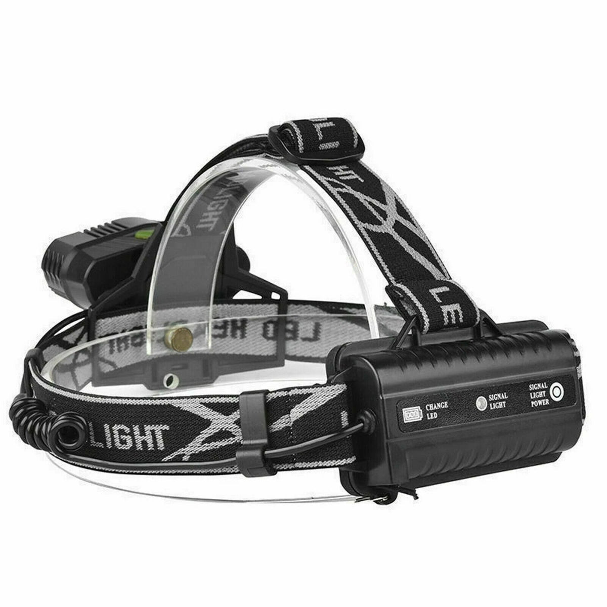 Rechargeable 5 LED Headlamp with Zoom Focus - USB Head Torch for Camping Hiking Repair