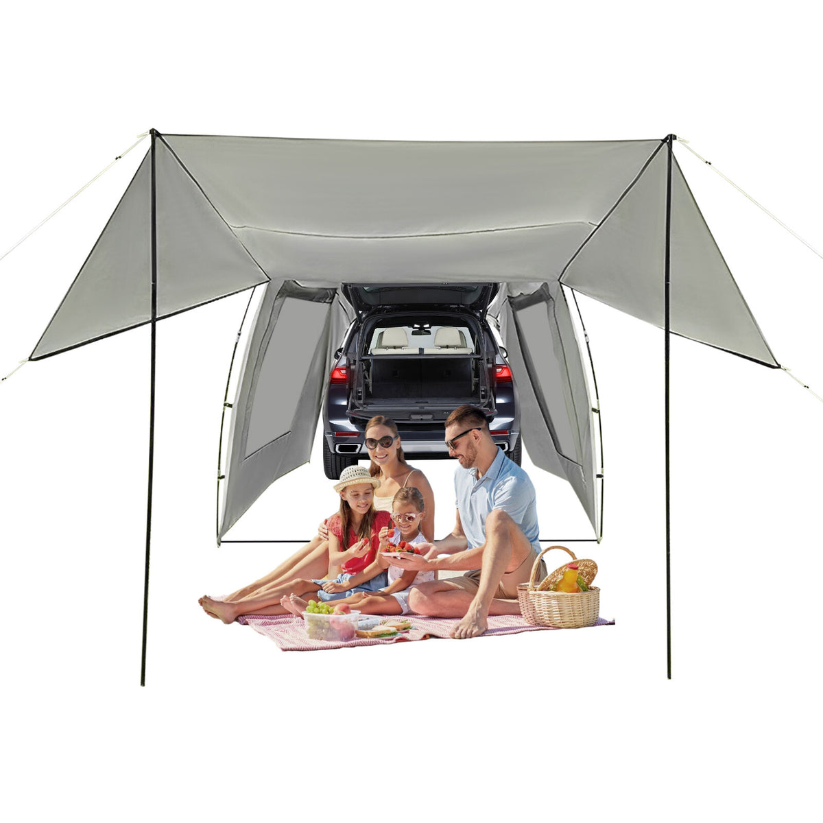 Car Awnings Outdoor Tent - Portable Car Camping Shelter with Storage Bags