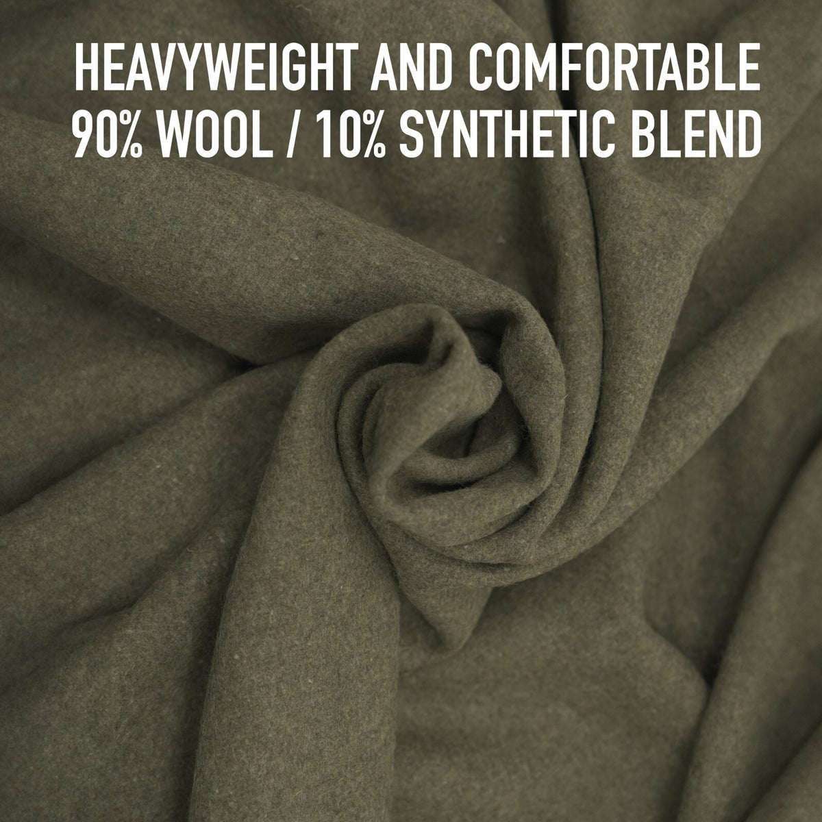 European Surplus Wool Blanket for Camping, Outdoor, Emergency Use - Khaki
