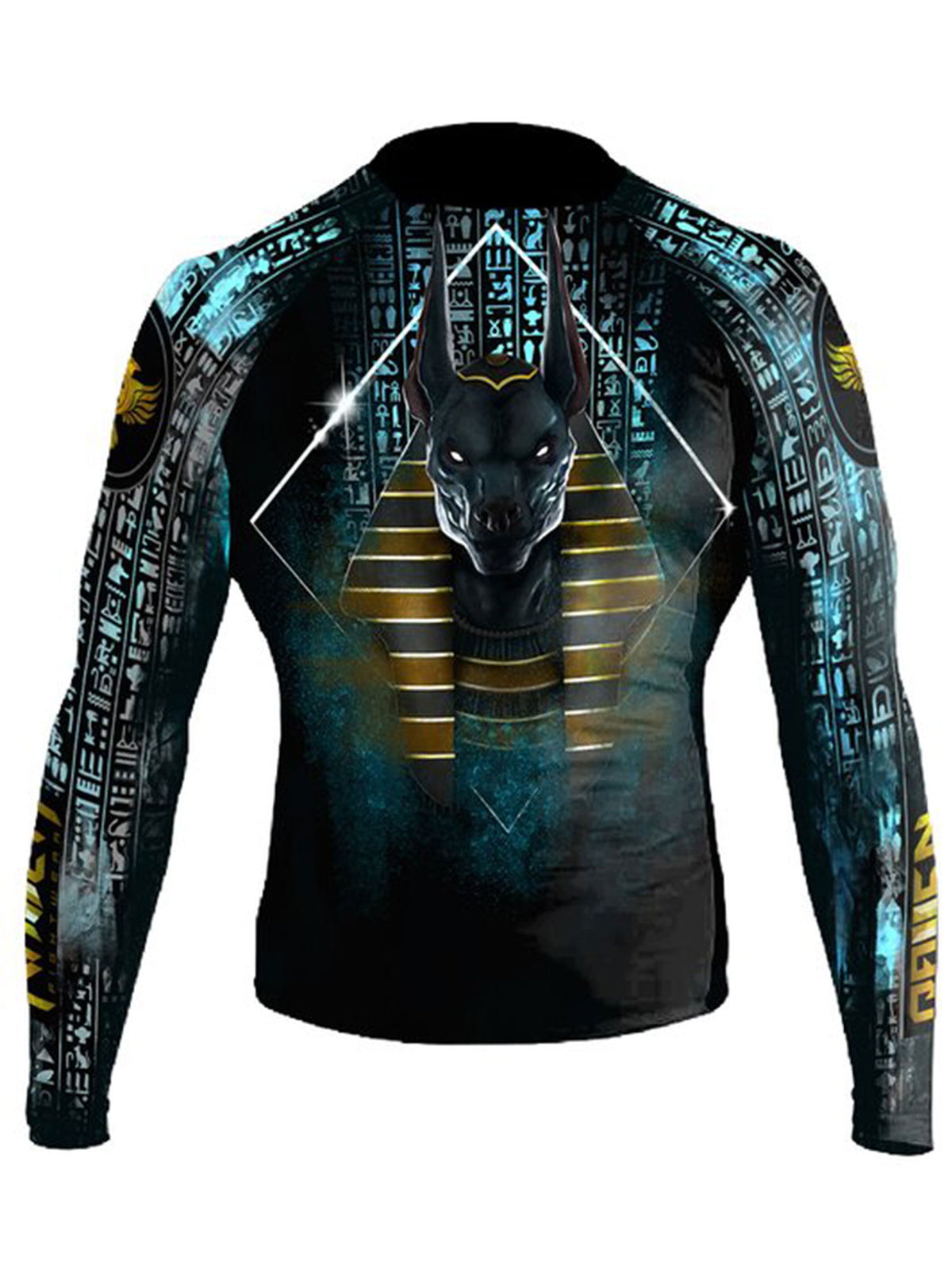 Men's MMA Rash Guard Anubis The Gods of Egypt Long Sleeve Compression Shirt