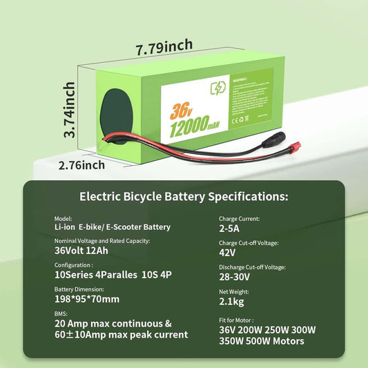 High-Performance Electric Bicycle Battery Pack - Multiple Volt & Capacity Options
